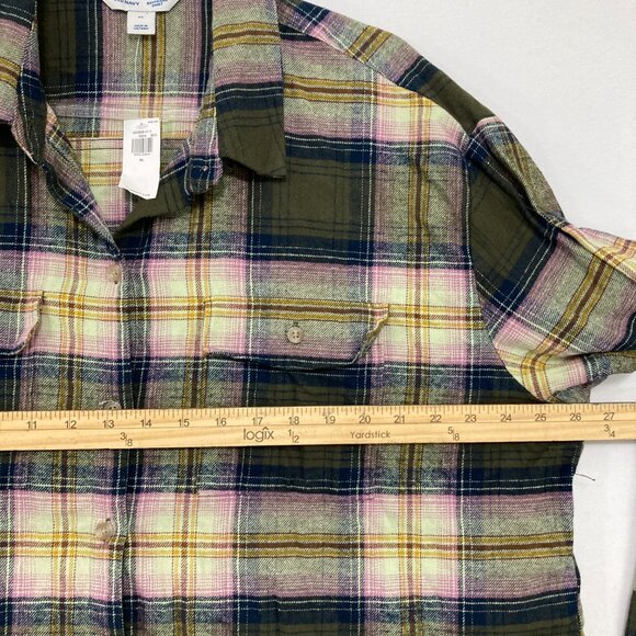 New Old Navy size XL the Boyfriend Shirt Cotton Flannel Relaxed Plaid Button Up - Picture 6 of 11
